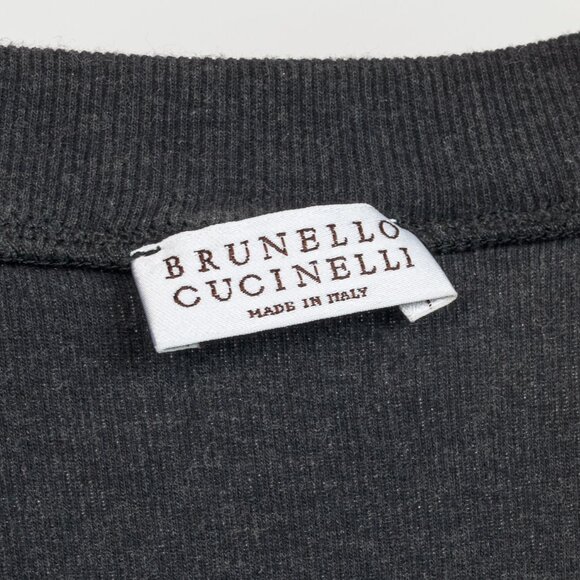 Brunello Cucinelli Grey Cotton-Knit Monili-Bead Pullover - Picture 7 of 10